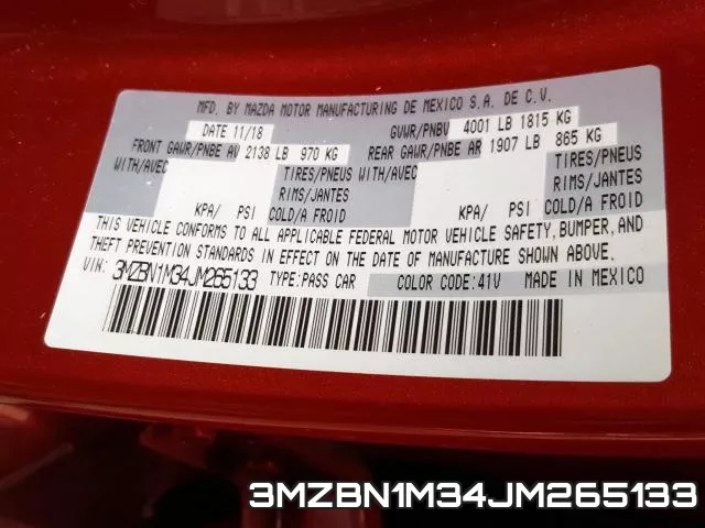 3MZBN1M34JM265133 фото 2