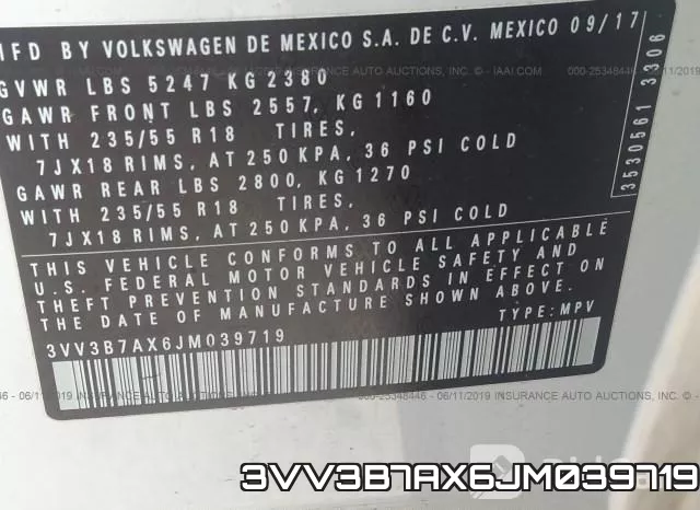 3VV3B7AX6JM039719 фото 5