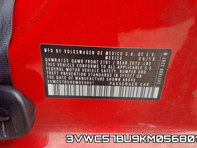 3VWC57BU9KM056801 фото 2