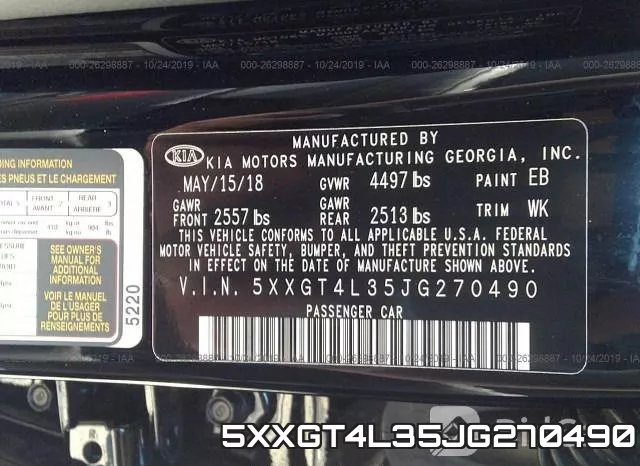 5XXGT4L35JG270490 фото 6