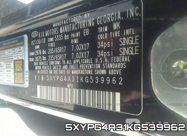 5XYPG4A31KG539962 фото 8