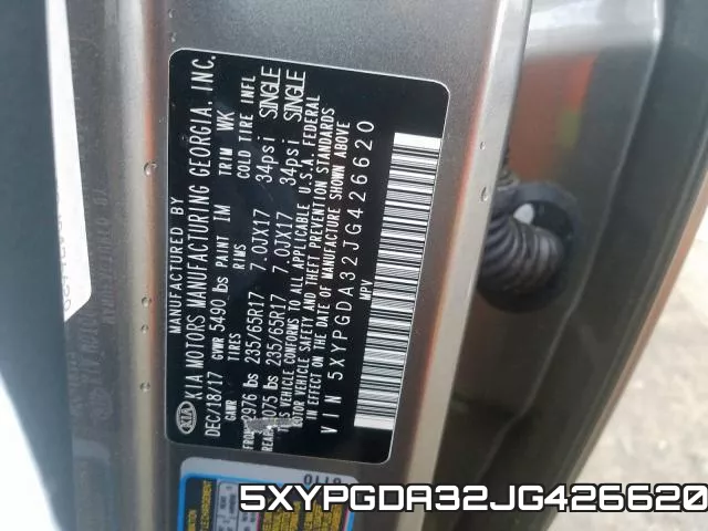 5XYPGDA32JG426620 фото 2