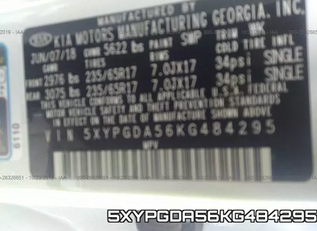 5XYPGDA56KG484295 фото 4