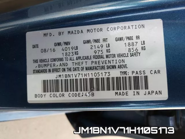 JM1BN1V71H1105173 фото 2