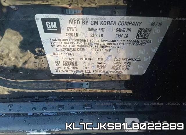 KL7CJKSB1LB022289 фото 9