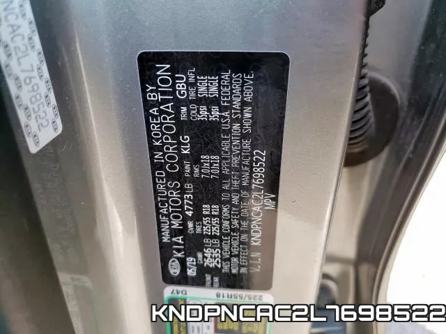 KNDPNCAC2L7698522 фото 2