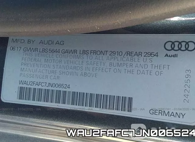 WAU2FAFC7JN006524 фото 2