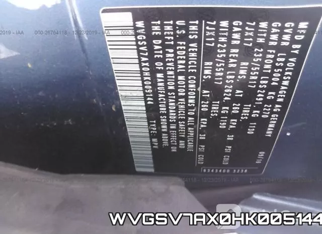 WVGSV7AX0HK005144 фото 7