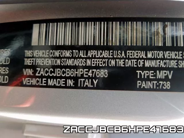 ZACCJBCB6HPE47683 фото 2