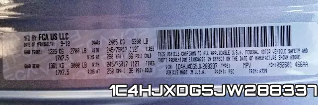 1C4HJXDG5JW288337 фото 2