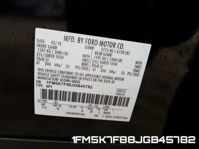 1FM5K7F88JGB45782 фото 2