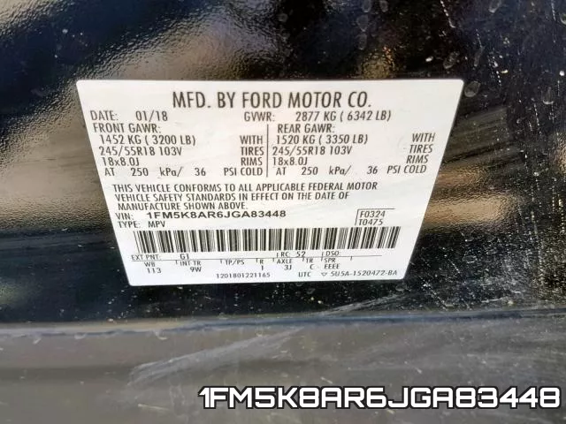 1FM5K8AR6JGA83448 фото 2