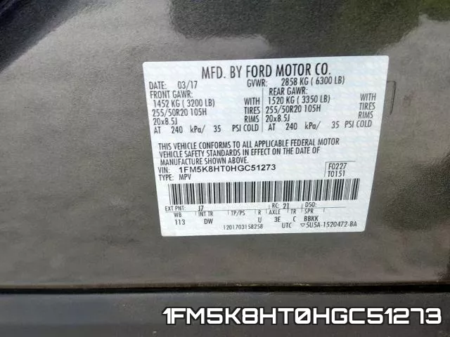 1FM5K8HT0HGC51273 фото 2