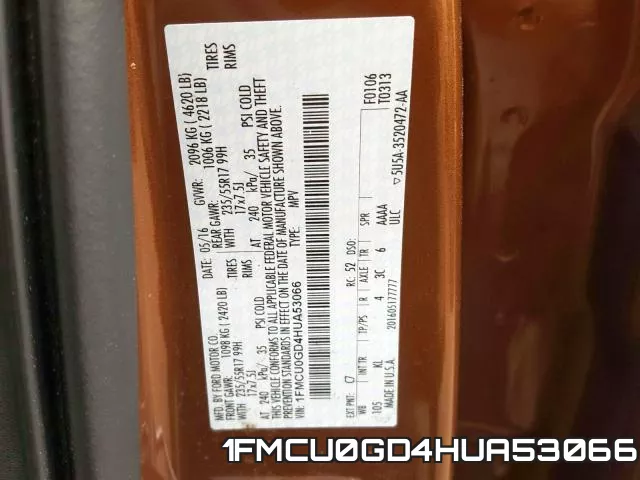 1FMCU0GD4HUA53066 фото 2