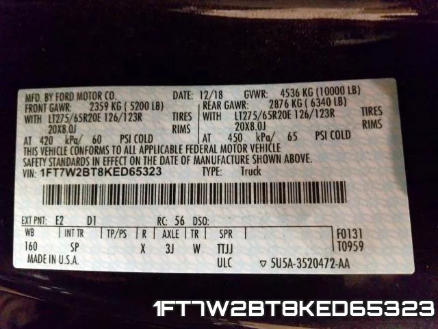 1FT7W2BT8KED65323 фото 2