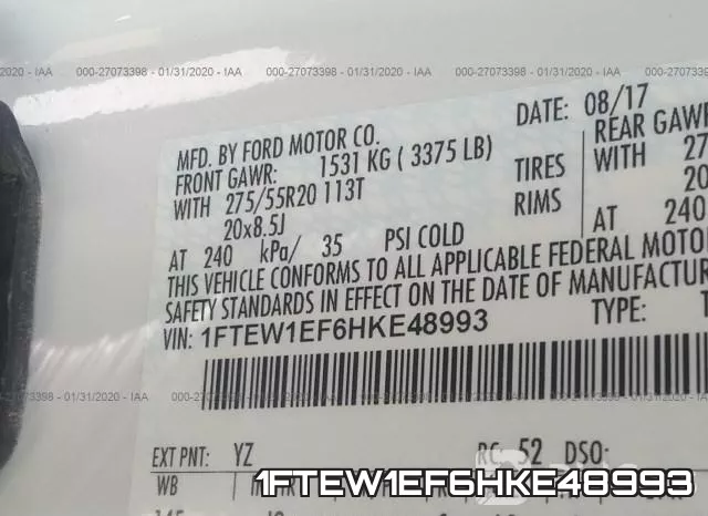 1FTEW1EF6HKE48993 фото 4