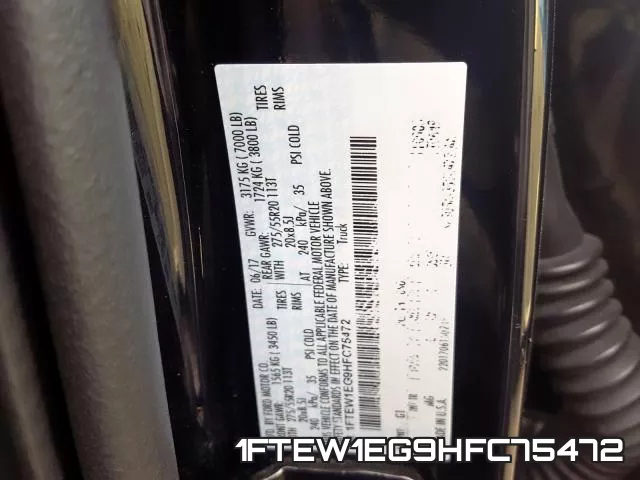 1FTEW1EG9HFC75472 фото 2