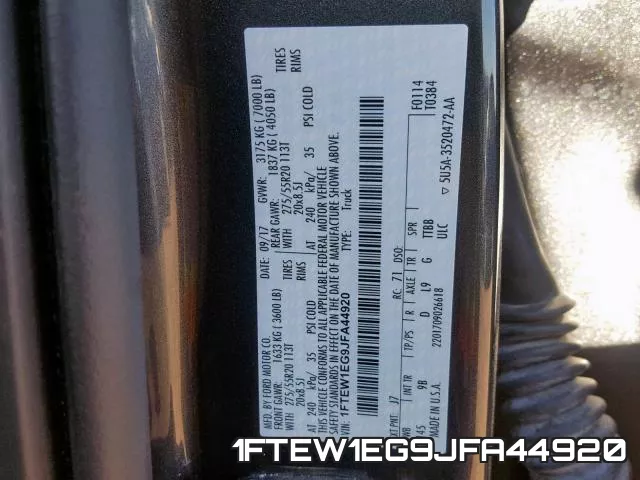 1FTEW1EG9JFA44920 фото 2