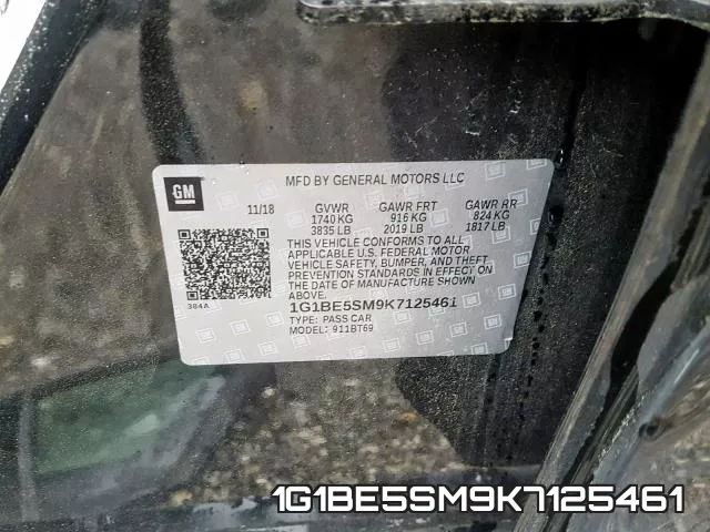 1G1BE5SM9K7125461 фото 2