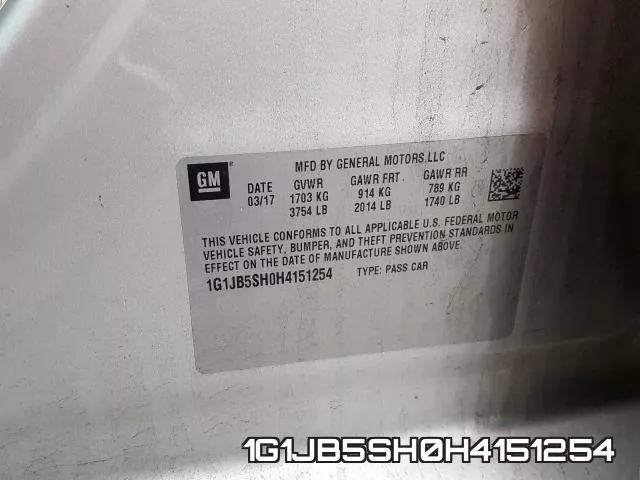 1G1JB5SH0H4151254 фото 2