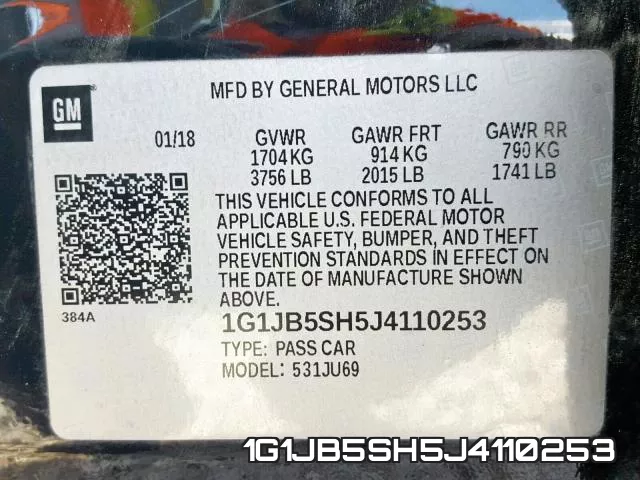 1G1JB5SH5J4110253 фото 2