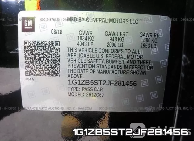 1G1ZB5ST2JF281456 фото 10