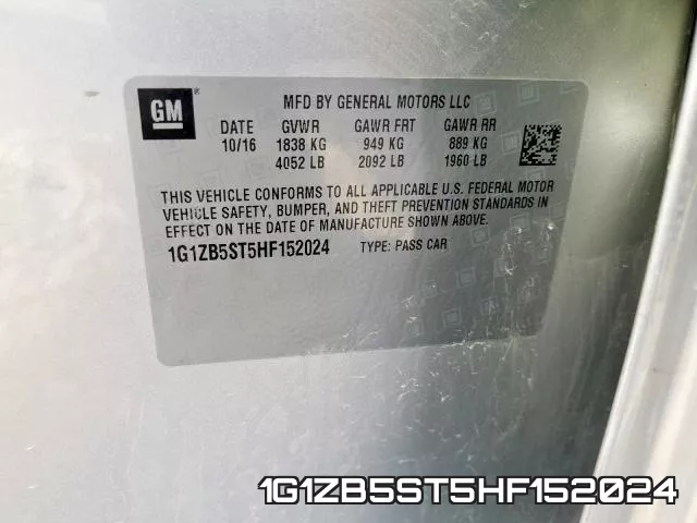1G1ZB5ST5HF152024 фото 2