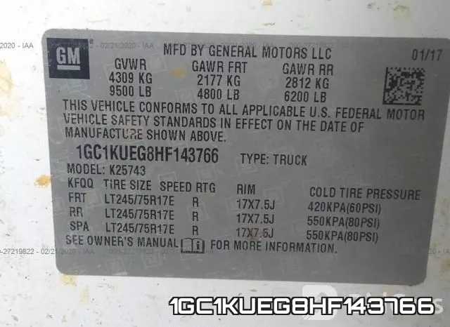 1GC1KUEG8HF143766 фото 6
