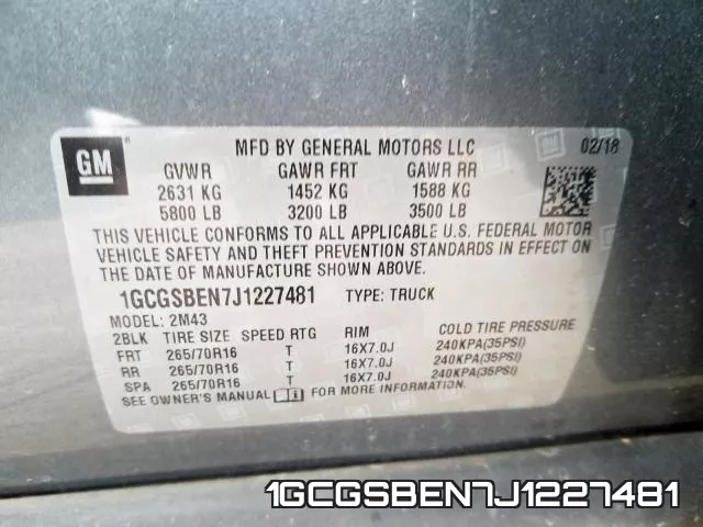 1GCGSBEN7J1227481 фото 2