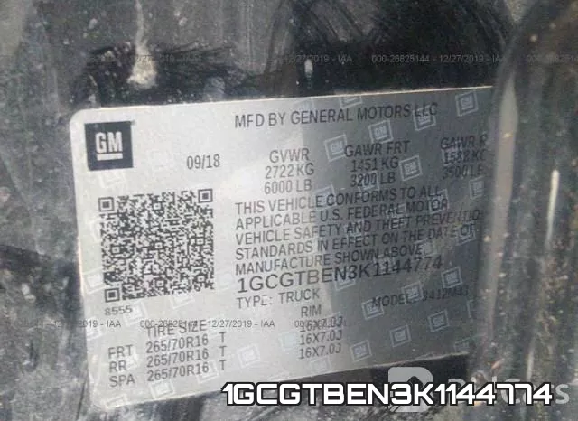 1GCGTBEN3K1144774 фото 4