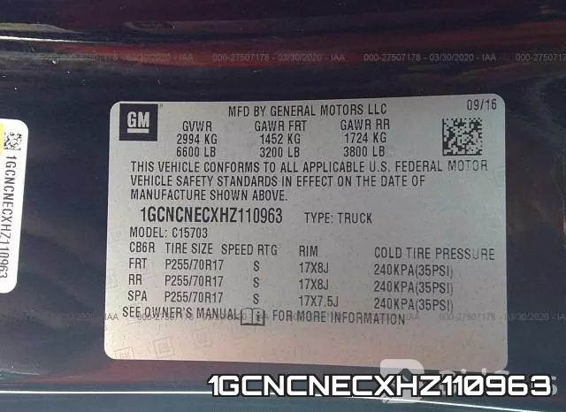1GCNCNECXHZ110963 фото 4