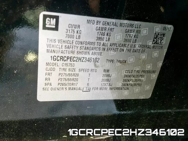 1GCRCPEC2HZ346102 фото 2