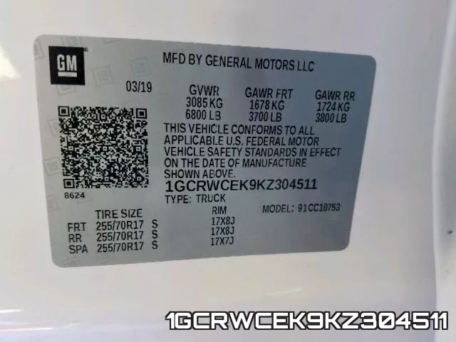 1GCRWCEK9KZ304511 фото 2