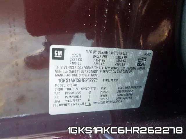 1GKS1AKC6HR262278 фото 2