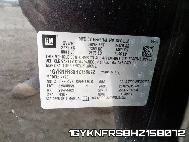 1GYKNFRS8HZ158072 фото 2