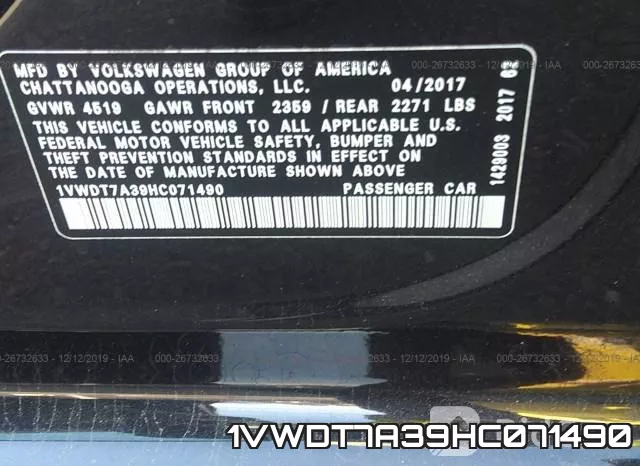 1VWDT7A39HC071490 фото 7