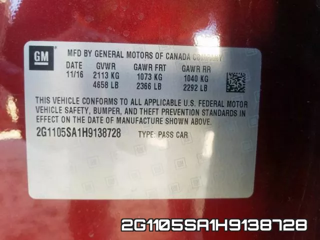 2G1105SA1H9138728 фото 2