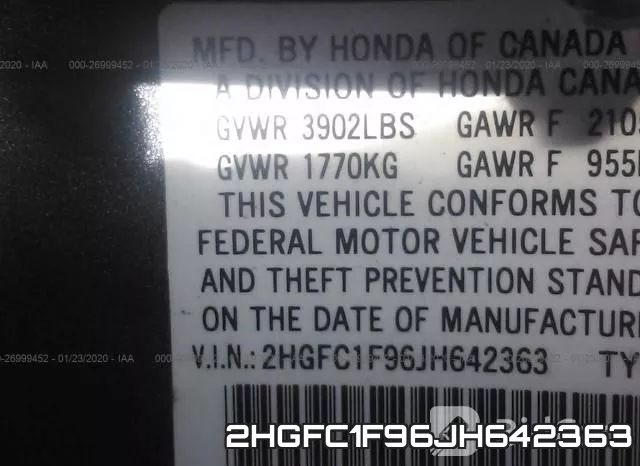 2HGFC1F96JH642363 фото 5