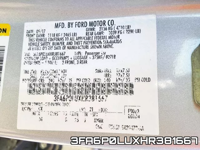 3FA6P0LUXHR381667 фото 2