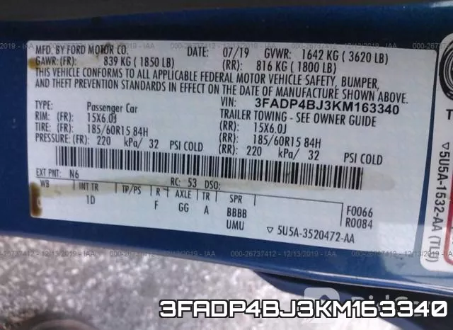 3FADP4BJ3KM163340 фото 9