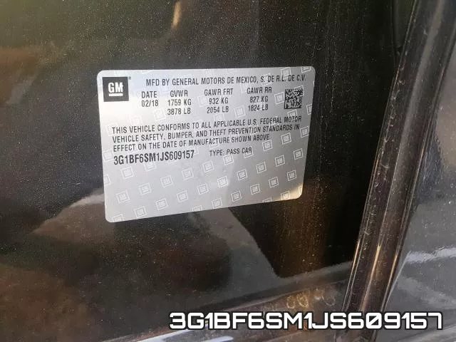 3G1BF6SM1JS609157 фото 2
