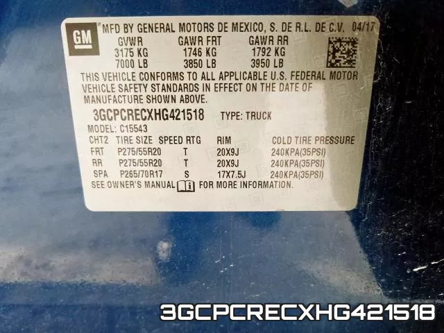 3GCPCRECXHG421518 фото 2