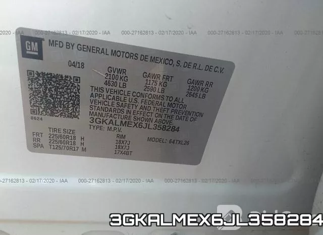 3GKALMEX6JL358284 фото 9