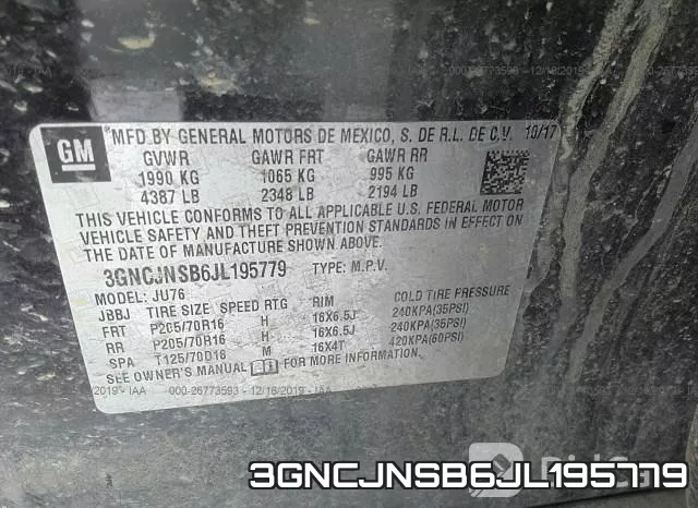 3GNCJNSB6JL195779 фото 5