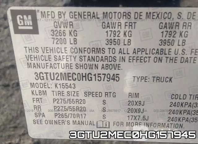 3GTU2MEC0HG157945 фото 7