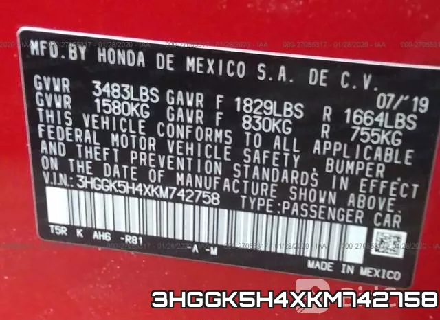 3HGGK5H4XKM742758 фото 7