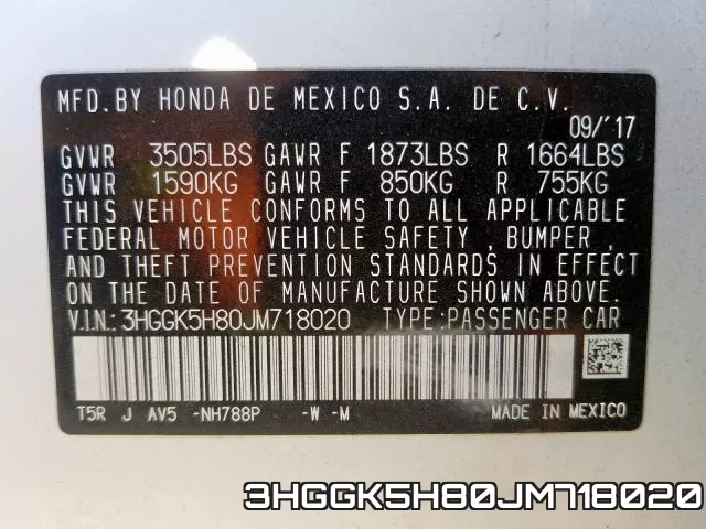 3HGGK5H80JM718020 фото 2