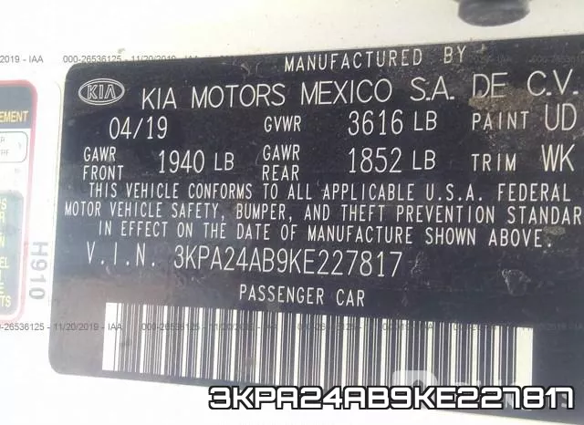 3KPA24AB9KE227817 фото 4
