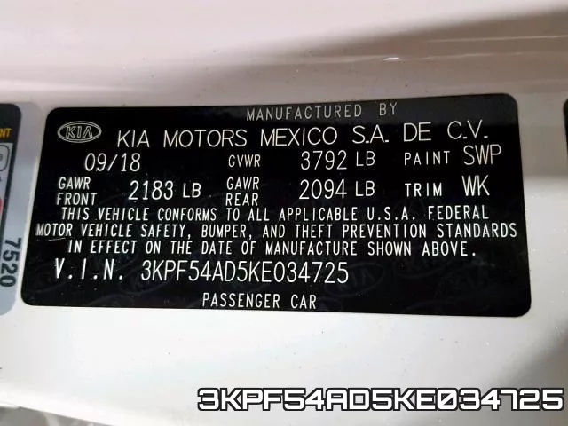 3KPF54AD5KE034725 фото 2