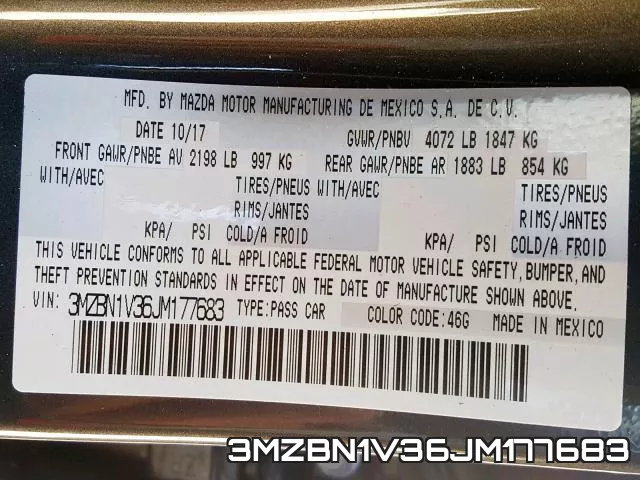 3MZBN1V36JM177683 фото 2